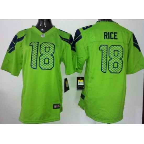 Youth Nike Seattle Seahawks 18 Sidney Rice Green Jerseys